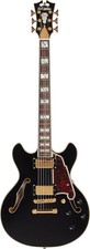 D'Angelico Excel Mini DC Semi-hollow Electric Guitar - Black