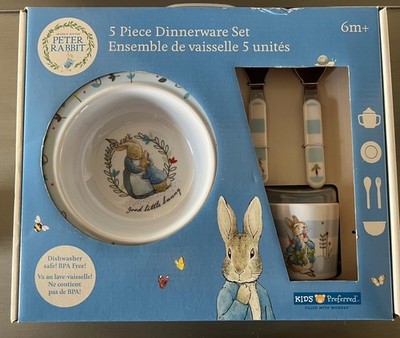 Beatrix Potter Peter Rabbit 5 Piece Kids Dinnerware Set - BRAND NEW in BOX