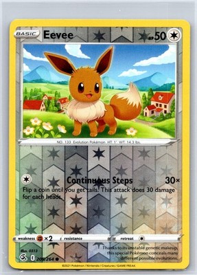 Eevee 205/264 Common Fusion Strike Pokemon Reverse Holo NM/M 609-12