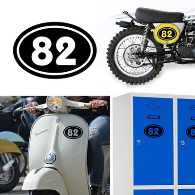 Nummer 82 V2 Oval, Vinyl Aufkleber