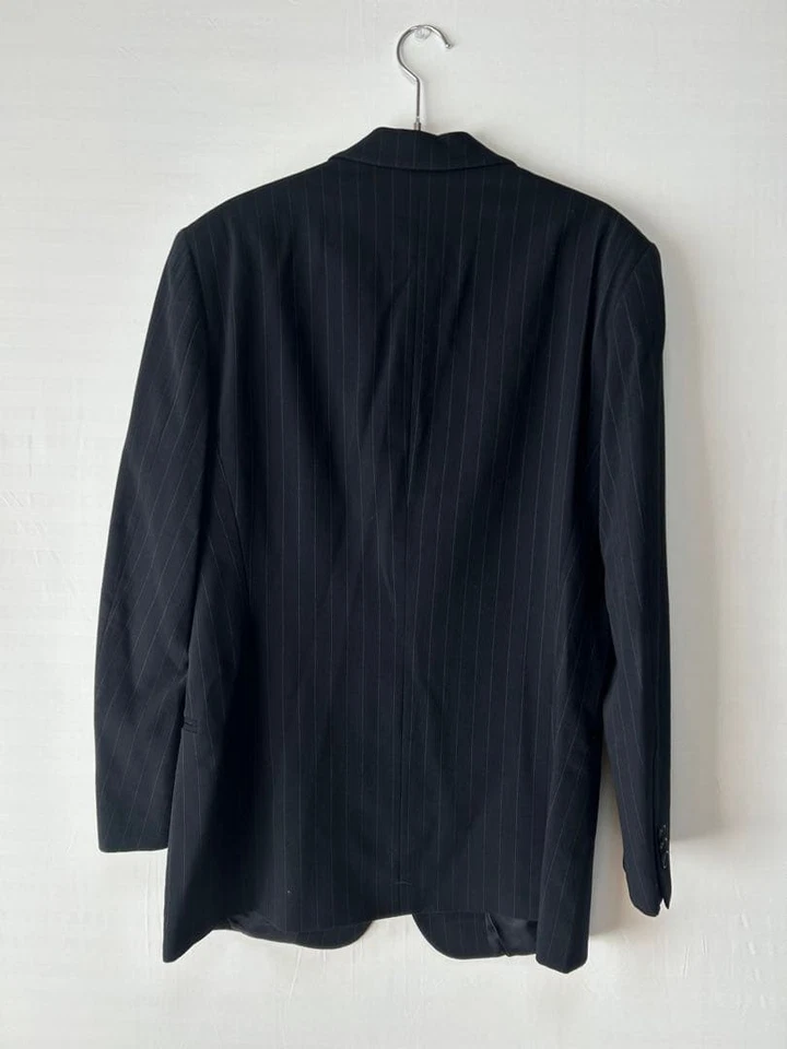 Ensemble costume vintage à rayures en laine Emporio Armani taille 48 veste... - Photo 3/4