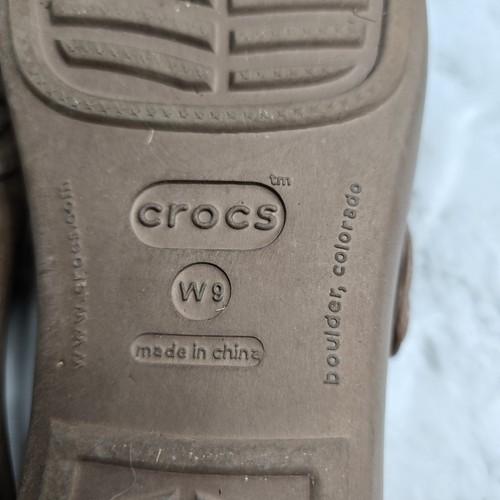 Crocs Disney Mickey Mouse Womens Sandals Size 9 Brown Beige Wedge Patricia Shoe - Picture 6 of 6