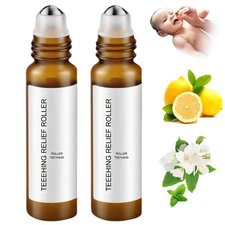 2PCS Teething Roller All Natural for Babies, Natural Pain Relief Roller, Teethin