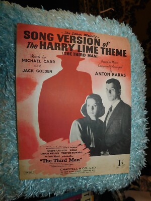 VINTAGE ORIGINAL NOTEN 1950 LIEDVERSION HARRY LIME THEMA DER DRITTE MANN