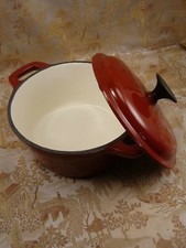 Field Chef Red Cast Iron Enameled Covered Pot Dutch Oven 3.7Qt