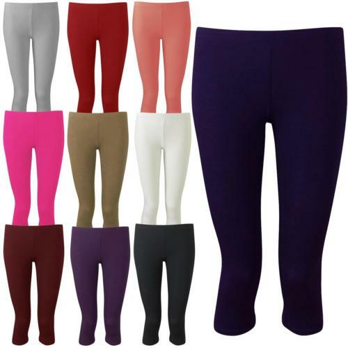 Womens ladies knee length 3/4 cropped 