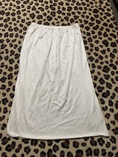 Vtg 60s White Vassarette Half Slip Silky Nylon Lace Scallop Hem M USA Made Pinup