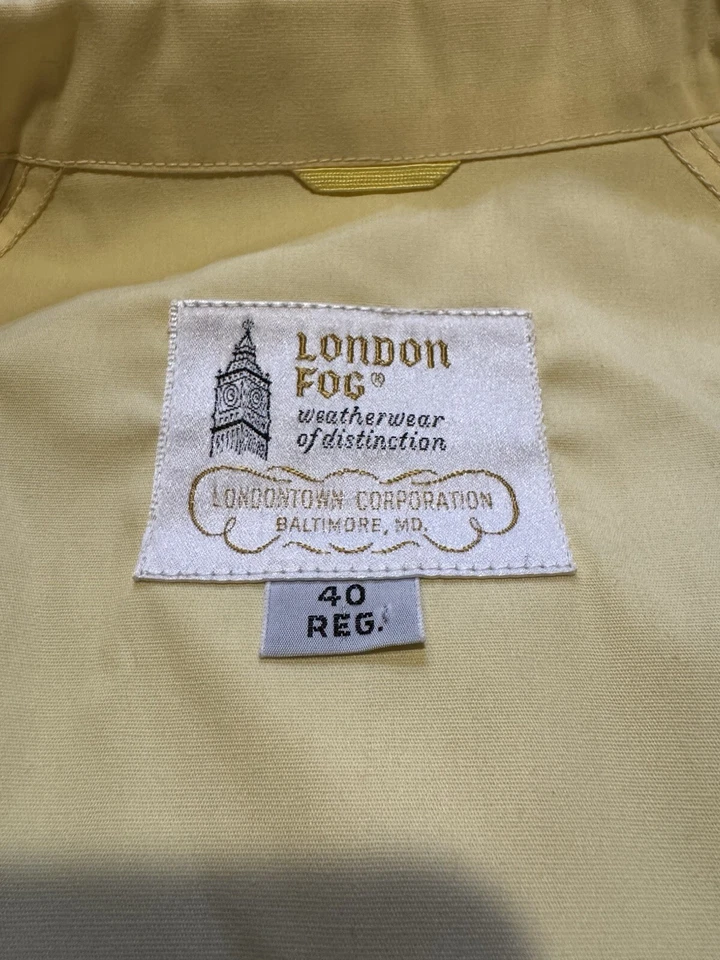 Chaqueta De Colección London Fog By Reeves Baltimore Hecha en EE. UU. Amarilla Talla 40R Regular Foto 4 de 4