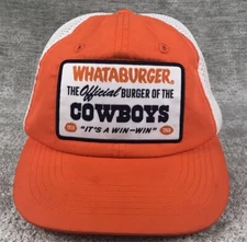 Whataburger x Dallas Cowboys Trucker Mesh Hat Snapback Orange White