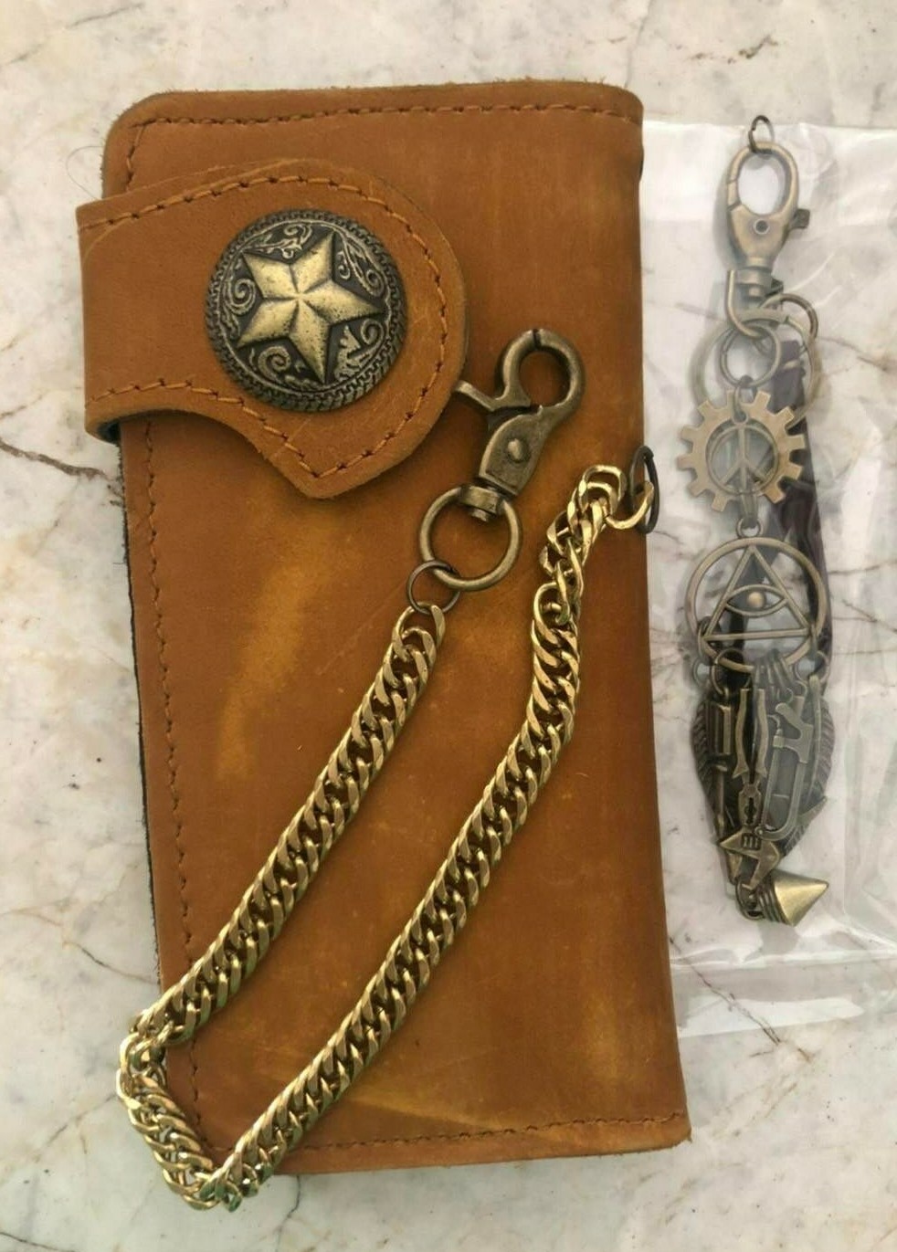 Ikacvb Catena Per Portafoglio Con Teschio, Catena Per Pantaloni Da Uomo, Stile Punk, Pesante, Catene Da Motociclista, Antifurto, Regali Per Uomini, Accessori Per Teschi, Chan-4, S - Foto 5