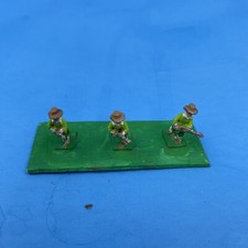 3 Vintage Toy Lead Painted Soldiers Light Green Outfits .5" Tall