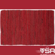 Handmade Multiclolor Area Rag Rug, 20x31.5, Wine