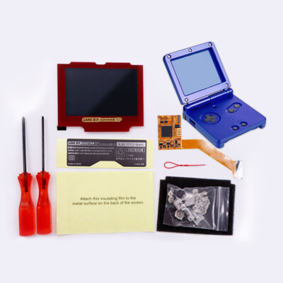 Kit Écran LCD IPS Rétroéclairé + Coque Prédécoupée Pour GBA SP - Lentille Rouge