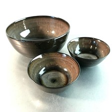 Keramik Schälchen Schale VINTAGE 50er 60er MID CENTURY 7,4 / 11,8 cm Set