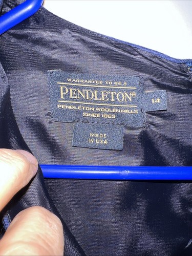 Pendleton Wool A Line Sleeveless Dress Navy Size 14 NWT Career Business Casual - Picture 5 of 18