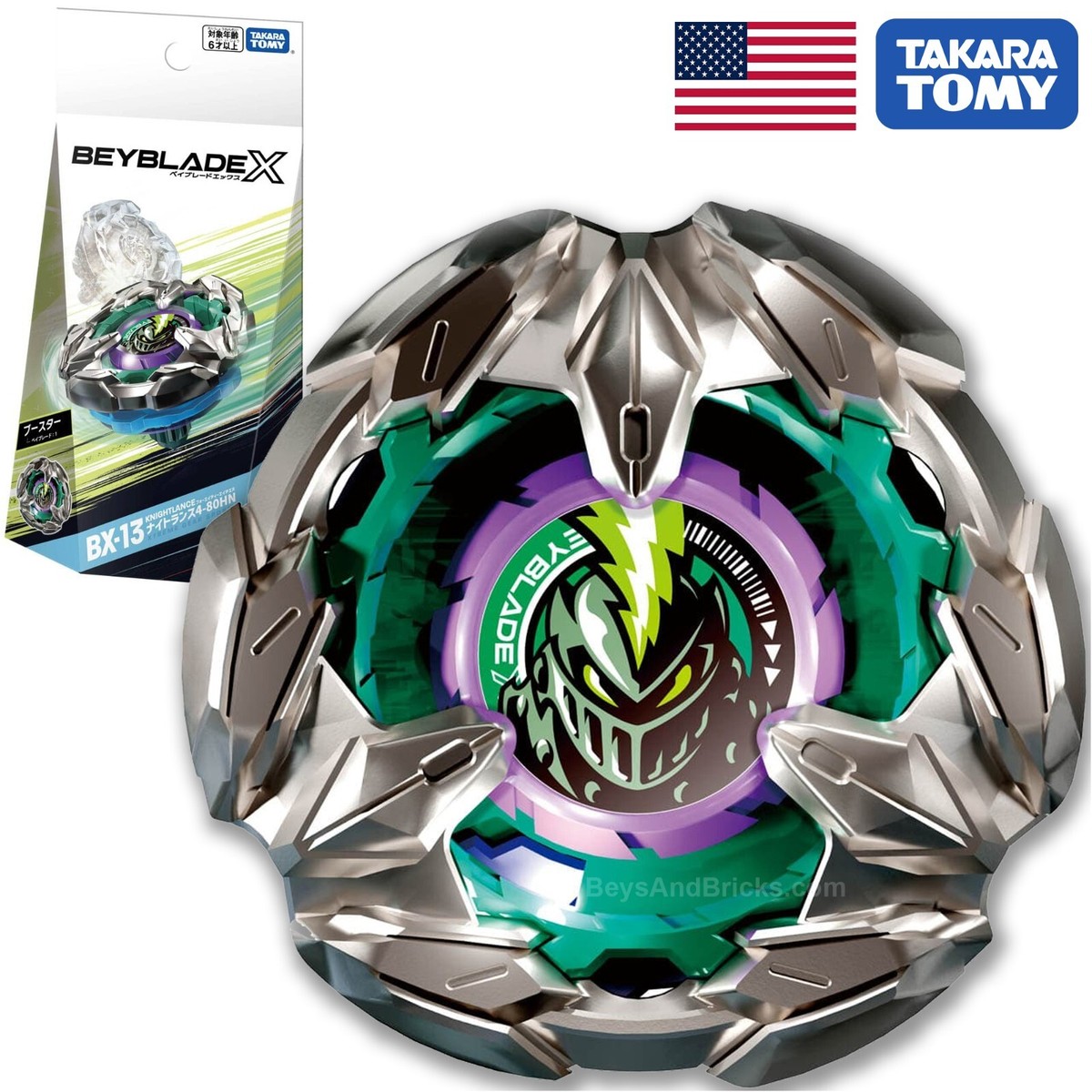 TAKARA TOMY Knight Lance 4-80HN Beyblade X Booster BX-13 - USA