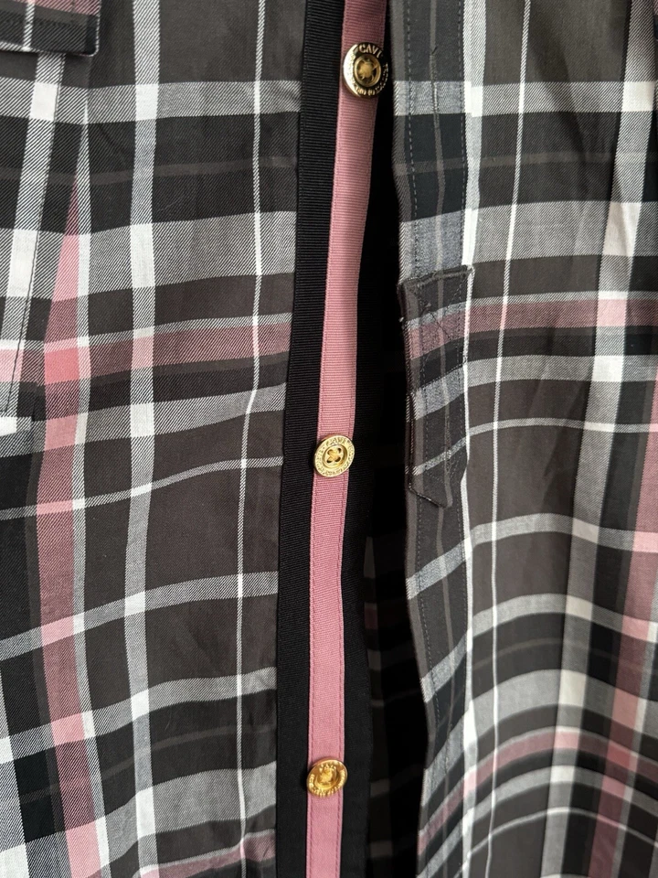 CAVI Designer Shirt Men’s Sz 5X Long Sleeve Blk/White/Pink Stripe Button-Up - Image 3 of 4