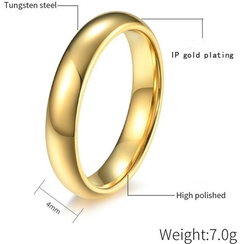 4mm/6mm/8mm Tungsten Steel Bands Men's 18K Gold Plating Women's Ring Size 5-13 - Picture 11 of 13