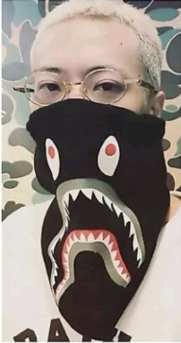 Bape Shark Neck Warmer A BATHING APE Bape BLACK Shark Head UNISEX