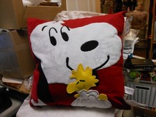 Hallmark "Peanuts - Christmas Snoopy  Woodstock" Pillow 16 x 16" NWT