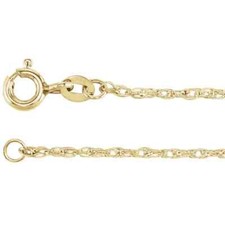 18 Inch 14K Yellow Gold-Filled 1.25 mm wide Rope Chain with Free Shipping