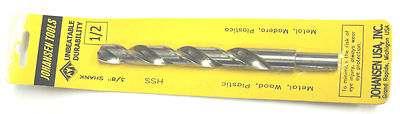 1/2'' Jobbers Length Twist Drill bit hss hs high speed steel 3/8 reduced shank