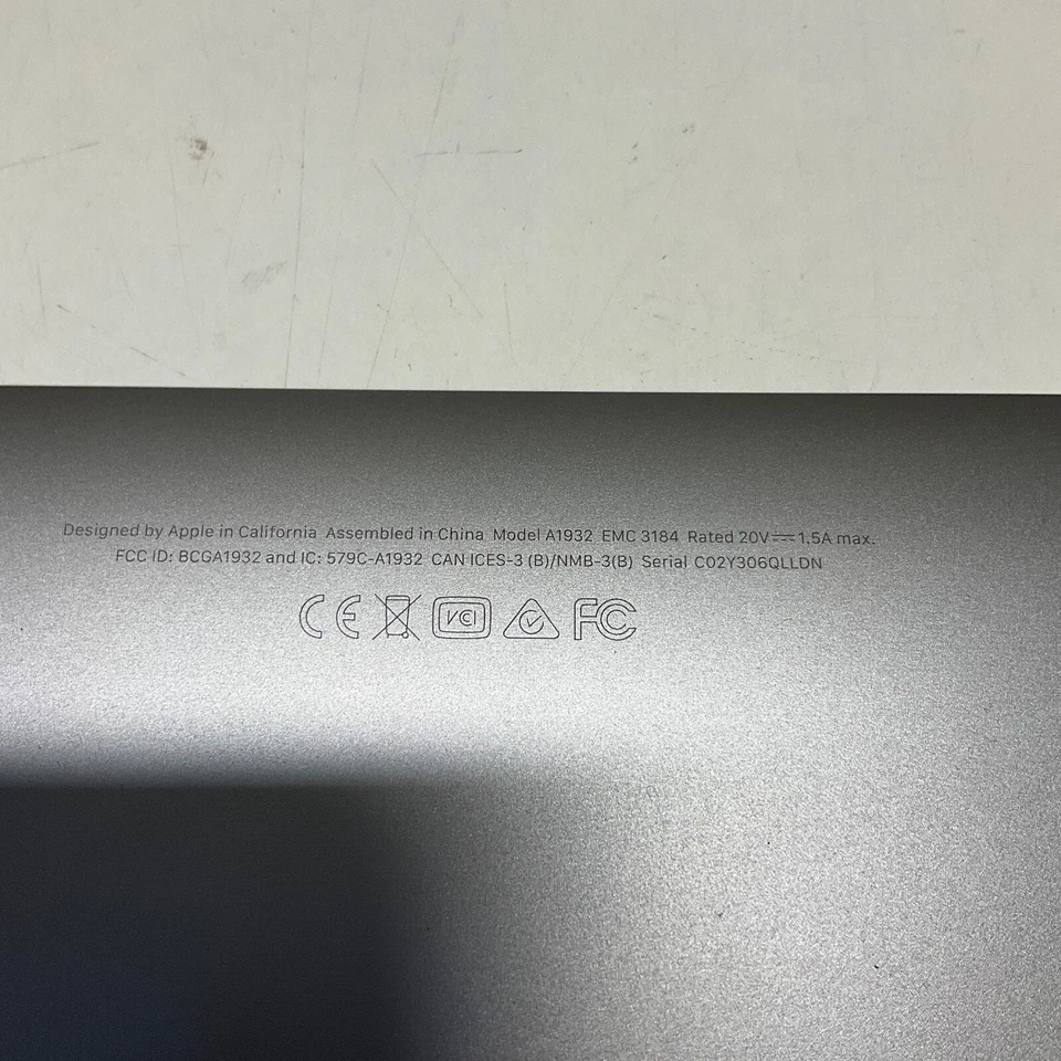 Macbook Air 13" A1932 2018 2019 Bottom BASE Case COVER 613-10545-07 *SPACE GRAY* - Image 4 of 4