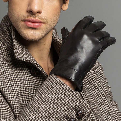 MENS TOUCH SCREEN LEATHER GLOVES REAL LEATHER GENUINE LEATHER 8717 - Picture 7 of 8