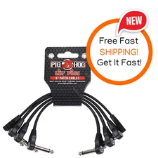 Pig Hog PHLSK6BK  Low Profile Right-Angle patch cables cord Guitar Pedal -4PACK