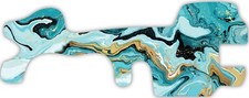 Teal Gold Paint Pour Abstract Vinyl Wrap For Doc Band Helmet Baby Cranial Helmet