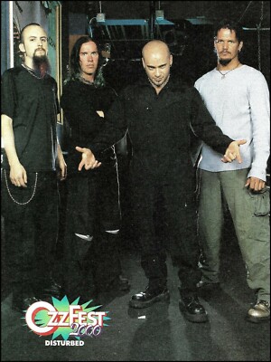Disturbed Dan Donegan David Draiman Ozzfest 2000 color pin-up photo 8 x 11 print