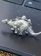 Mini Pewter Stegosaurus Dinosaur Jurassic Park Diorama Miniature Figurine
