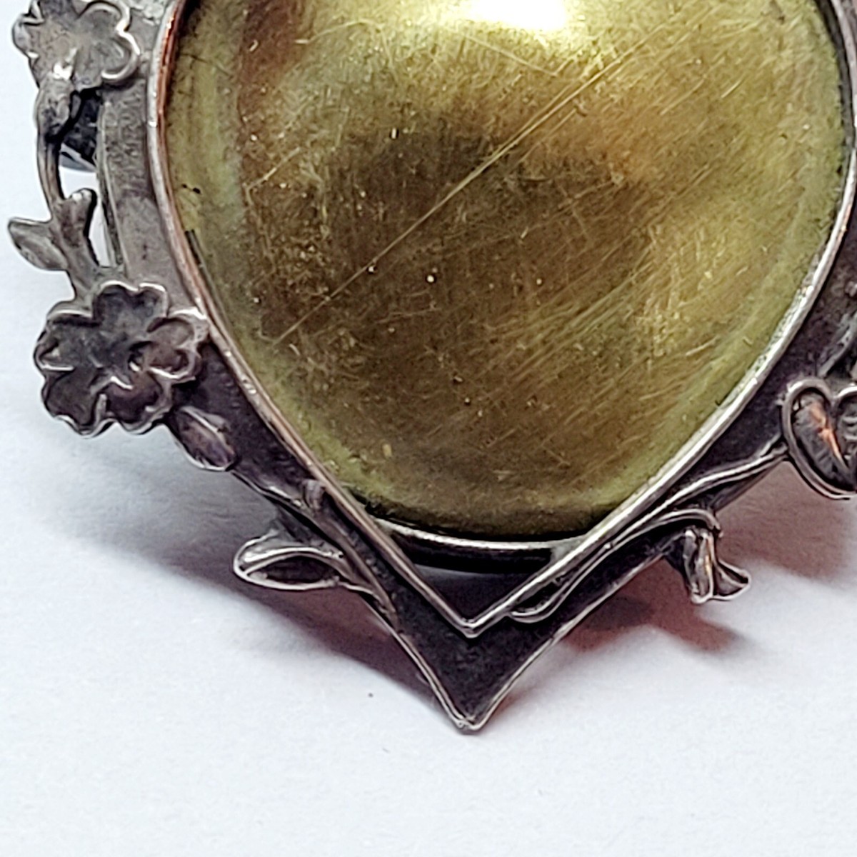 BROCHE ANCIENNE COULEUR argent cabochon perle turquoise rare bijou vintage 5605 EUR 42,00 - FR