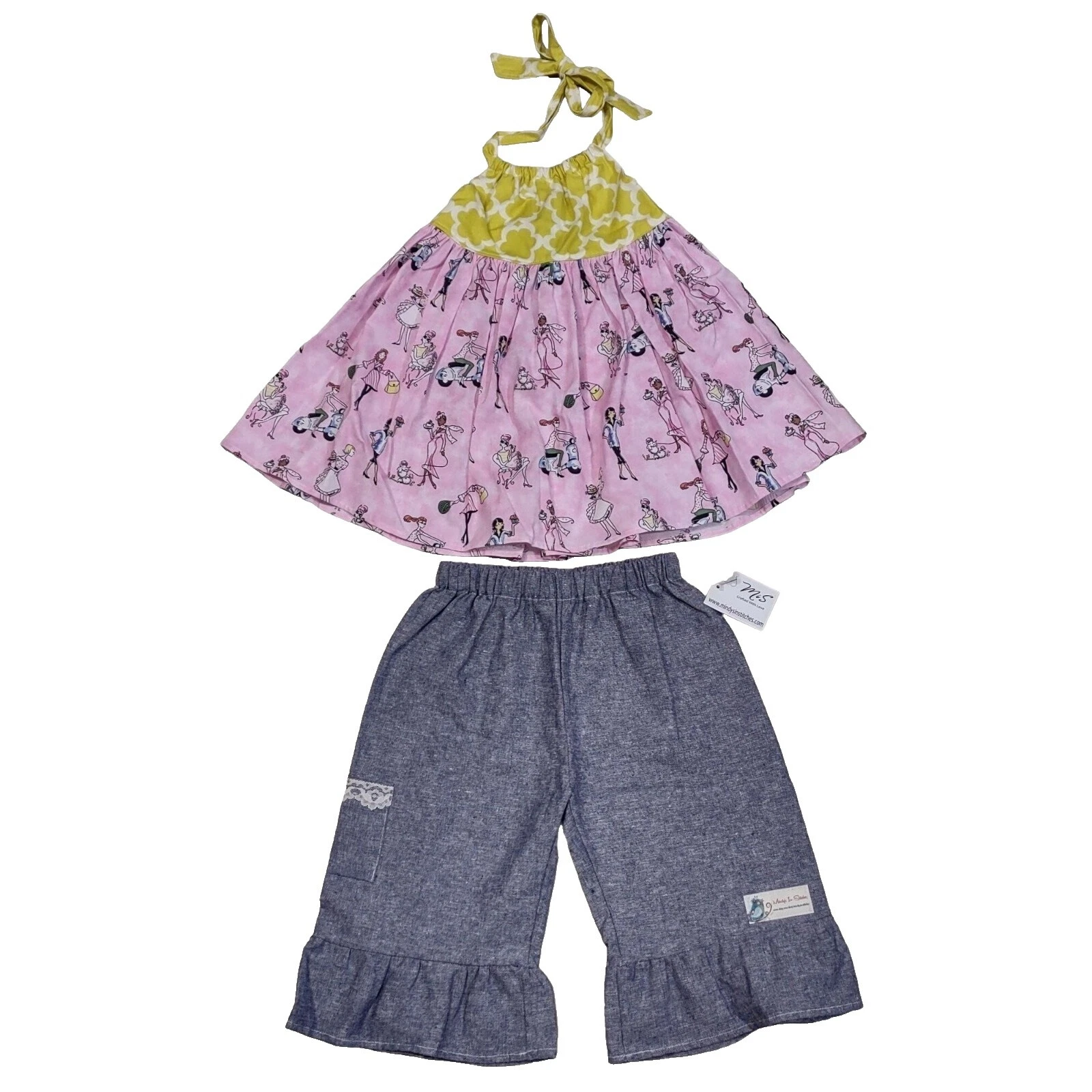 Linen Blend Short Sleeve Outfits & Sets for Girls