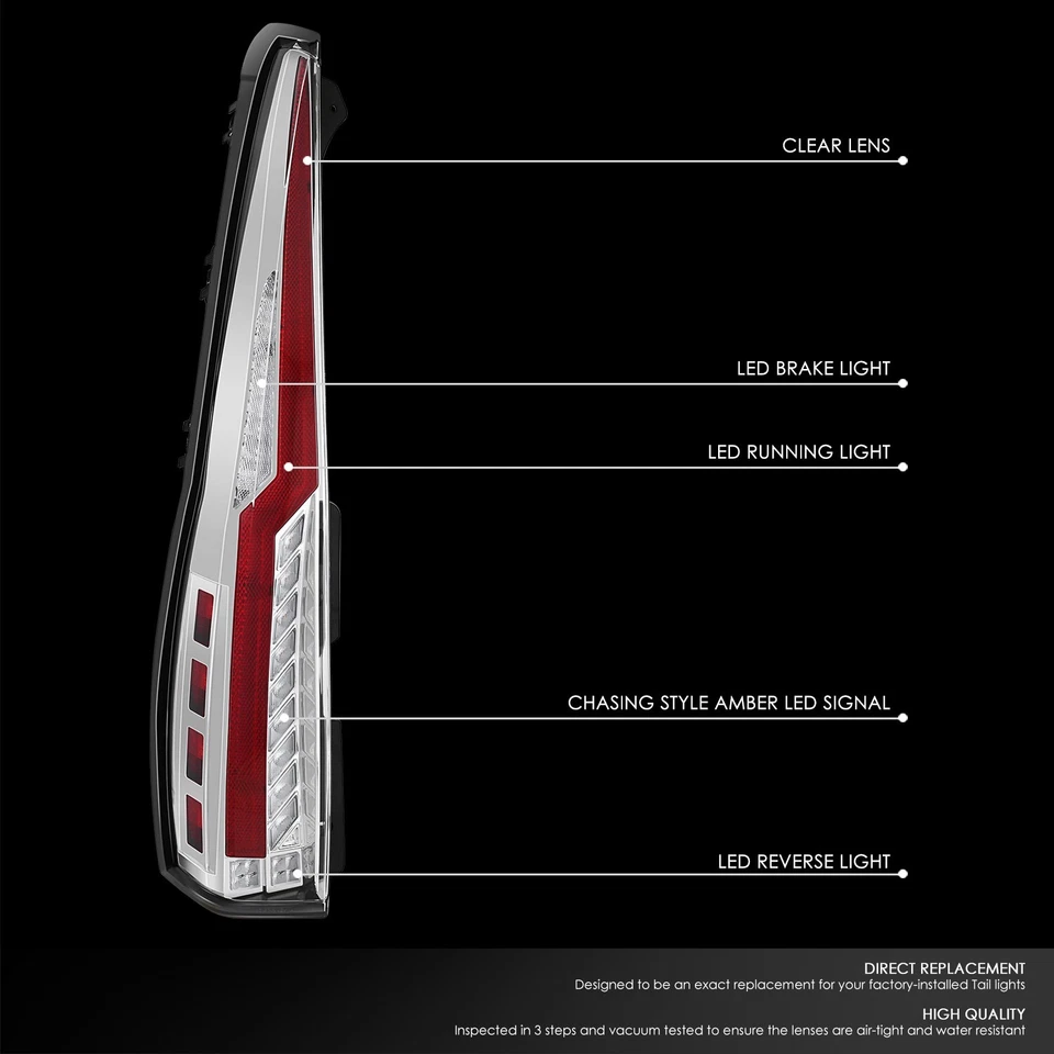 For 2007-2014 Suburban 1500 Yukon Escalade Style Sequential LED Tail Brake Light - Image 2 of 4
