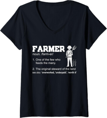 Farmer Funny - One Of The Few Who Feeds The Many Gift Ladies' V-Neck Tshirt