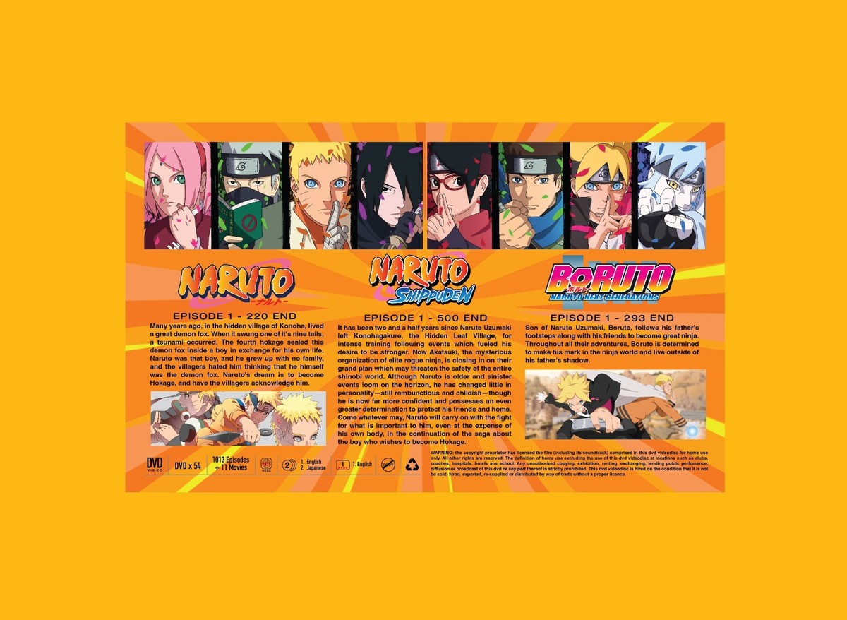 DVD Naruto X Boruto Complete Collection of 1013 episodes 11Movies (Englis  Dub)