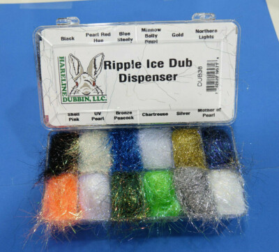 Ripple Ice Dub Dispenser #DUB38 Hareline 12 Farben Dispenser Ripple Ice #DUB38