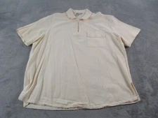 Tilley Cotton Shirt Mens Extra Large Camp Pullover Collared Short Sleeve Tan