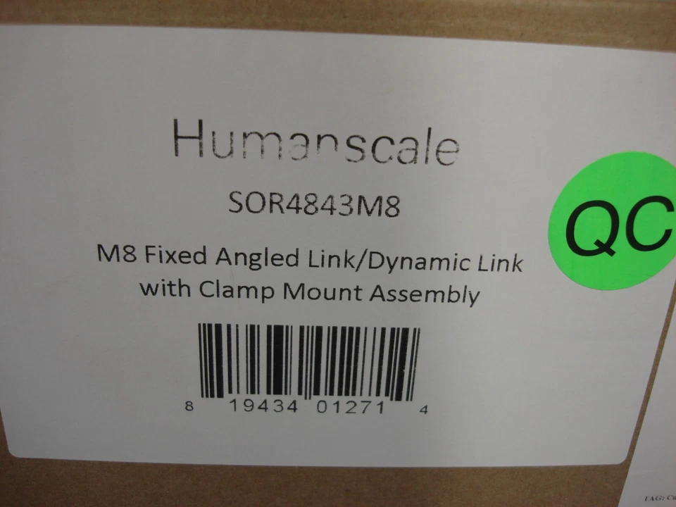 Humanscale M8 Black Single Monitor Desktop Clamp Mount Arm SOR4843M8 - Image 2 of 4