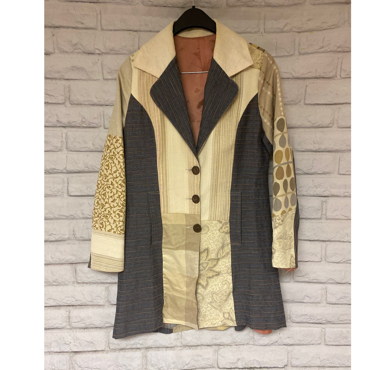 Vintage Patchwork Blazer Jacket Small - image 1