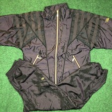 Vintage FILA Women  s Track Suit Sz 8 M Purple Gold Pockets Zip Ankle 80s 90s