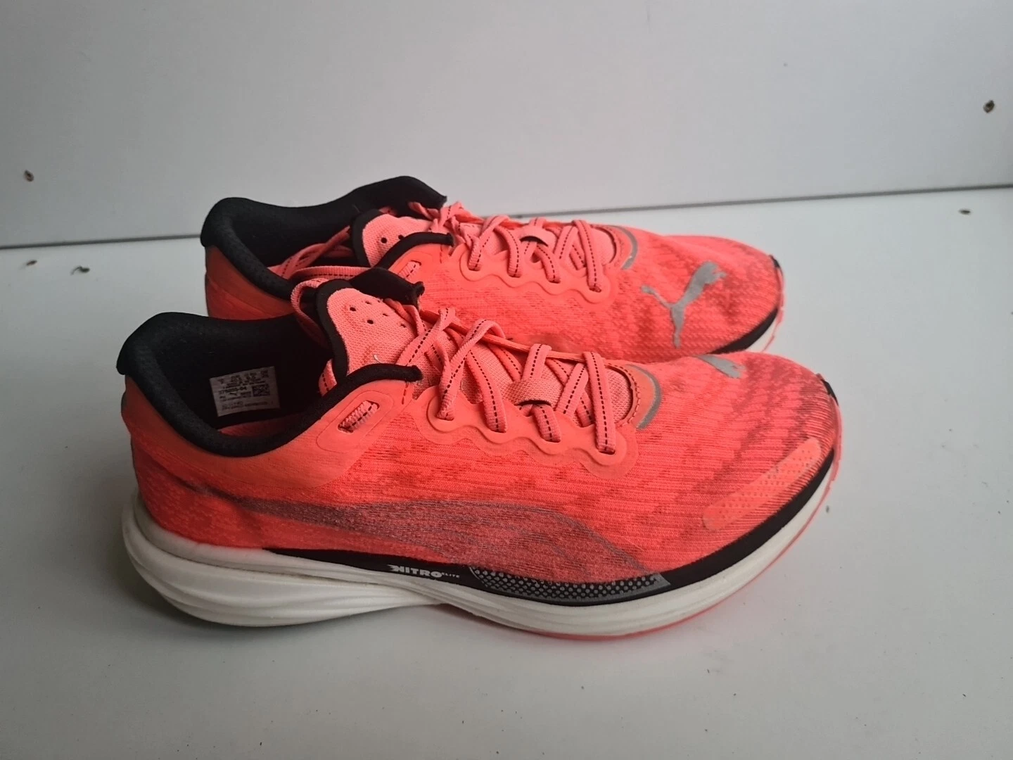 Puma Deviate Nitro 2 Womens Running Shoes Pink Cushioned Sports Trainers UK 7