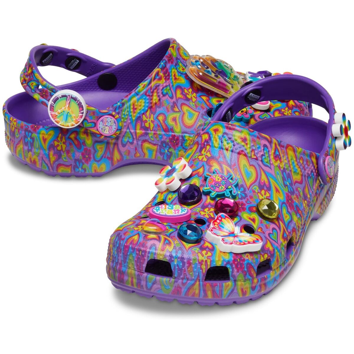 New Women's Crocs Lisa Frank Clogs 207736-573 Purple/Multi Size W5/M3 New Women's Crocs Lisa Frank Clogs 207736-573 Purple/Multi Size W5/M3