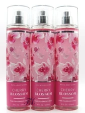 BATH & BODY WORKS CHERRY BLOSSOM FRAGRANCE MIST BODY SPRAY 8 OZ (LOT OF 3 PCS)