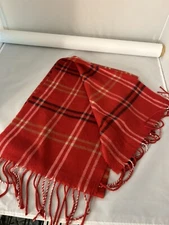 Women’s Scarf Cejon Made In Italy Red Black and White with Fringe