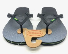 Havaianas Brazil Fresh Black Flip Flops Size 9/10 Women's / 8 Men's