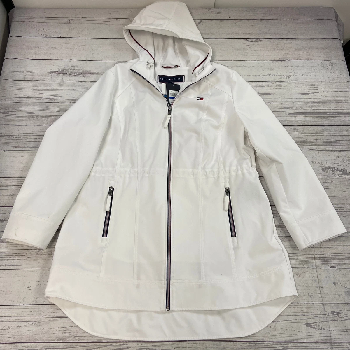 Tommy hilfiger coat womens white cheap