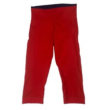 Adidas x Stella Mccartney Red Cropped Performance Womens Pant Size M Excellent