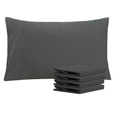 Queen Pillowcase Set - 4 Pack Brushed Microfiber Queen 20" x 30" Dark Grey